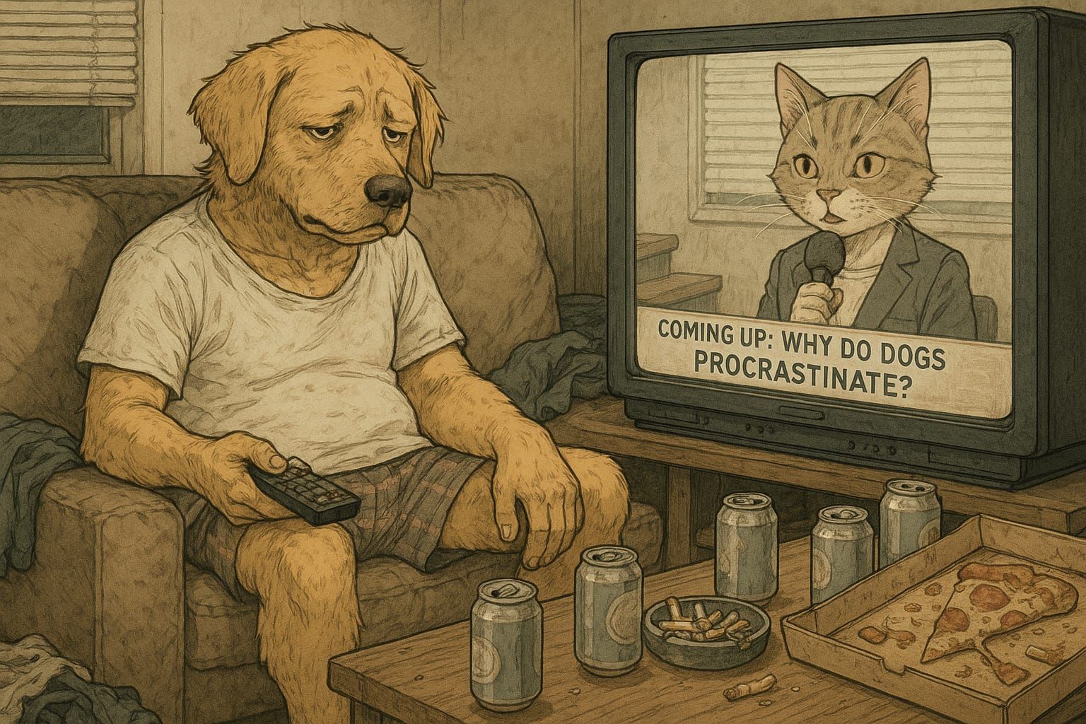 Depressed golden retriever