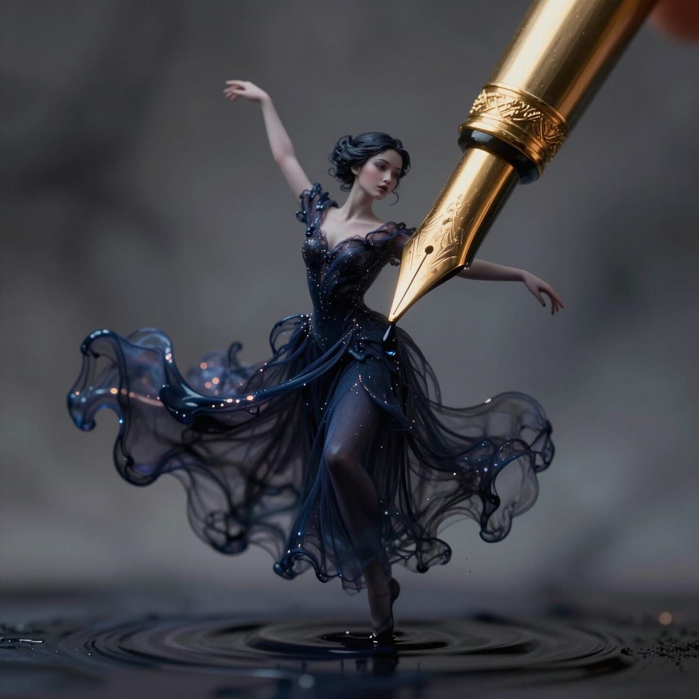 Tanz der Tinte: Geburt einer Idee  by @bedisi yseven