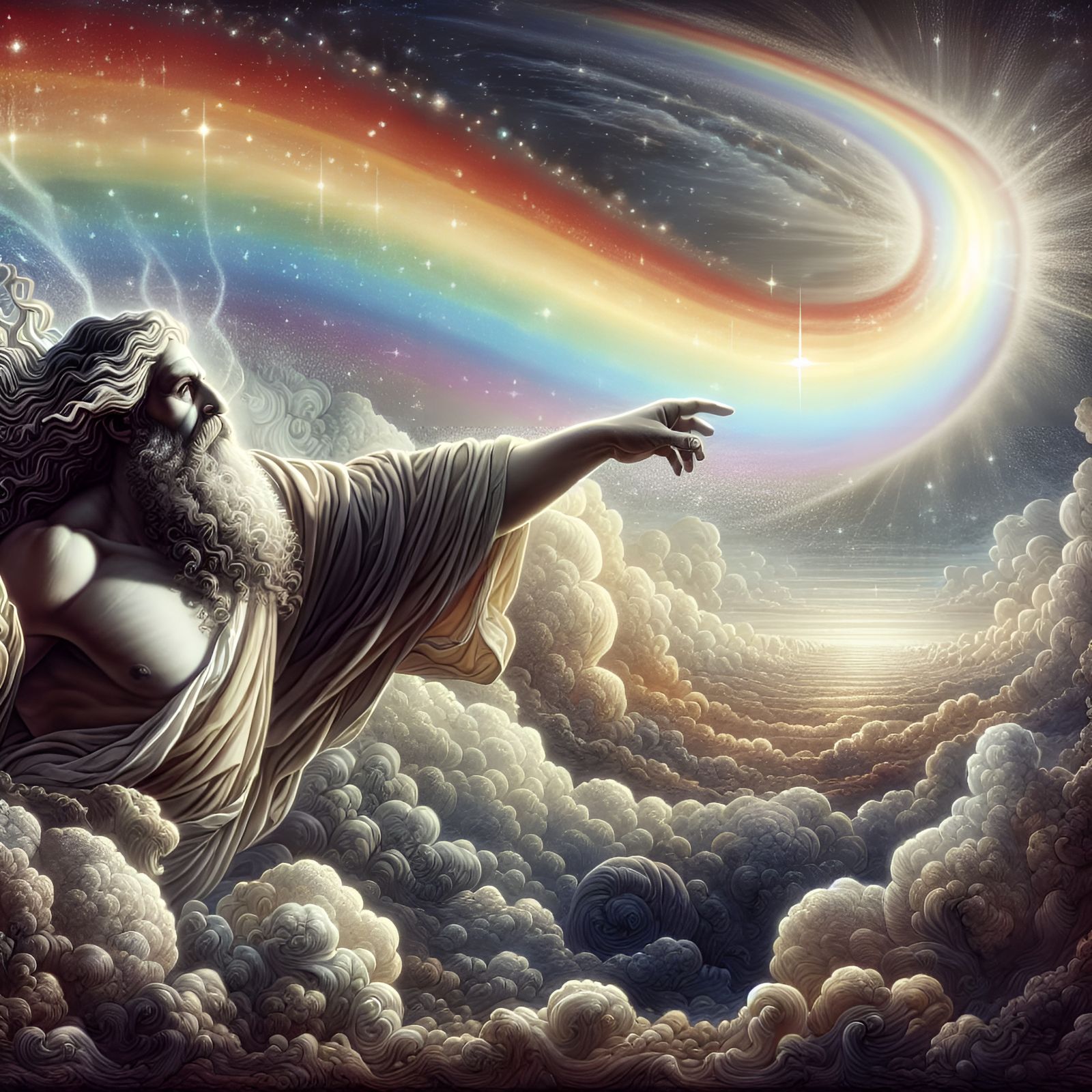 When I bring a cloud over the earth, the rainbow shall be seen in the cloud; and I will remember My covenant between Me and you  by @LesserThanTheLeast