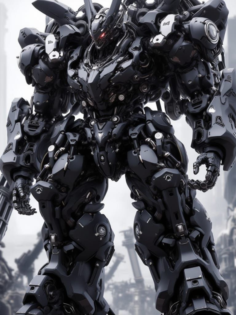 <lora:Heavy Mecha:1.0> Heavy black and white