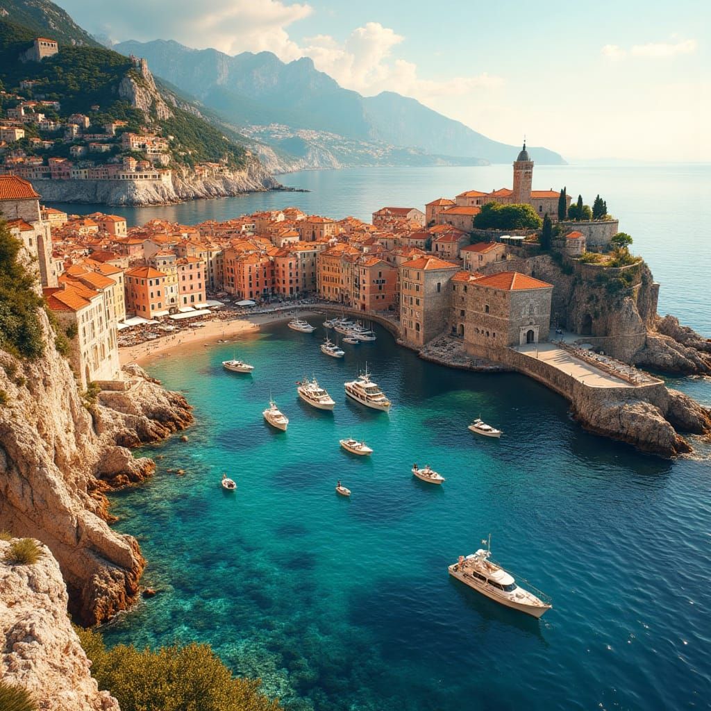 A breathtaking, hyper-realistic portrayal of Dubrovnik's maj...