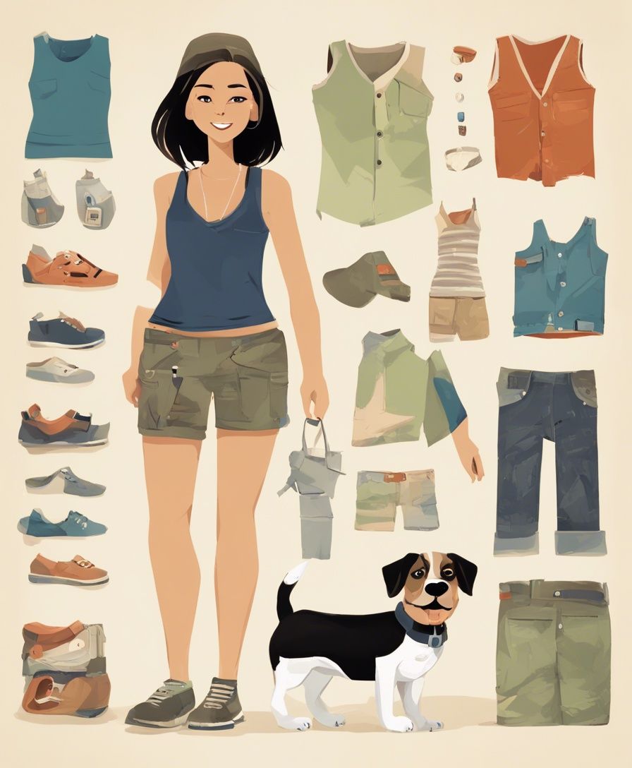 Paper doll with clothes and a dog
