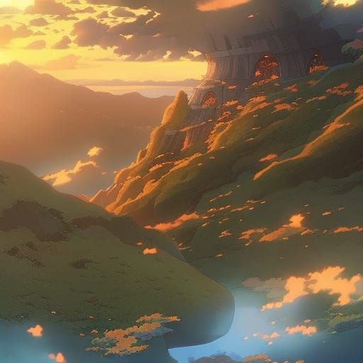 Baby Dragon in Studio Ghibli Anime Style