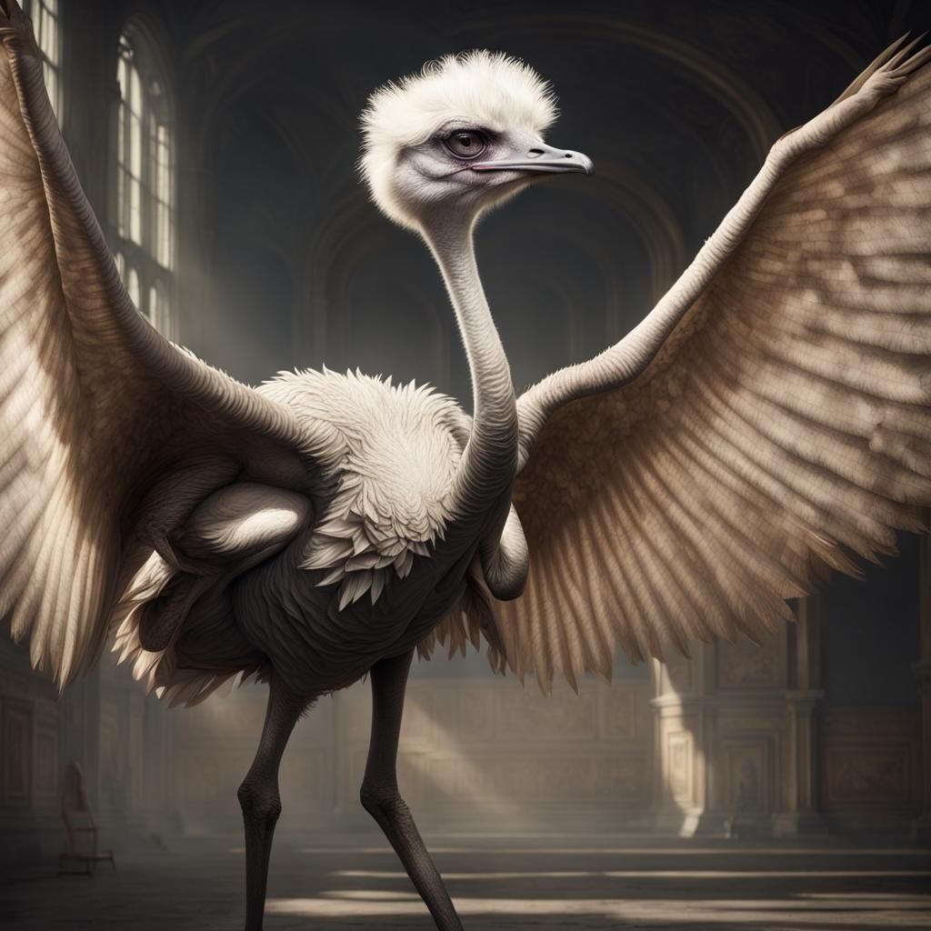 Ostrich that can fly... - AI Generated Artwork - NightCafe Creator