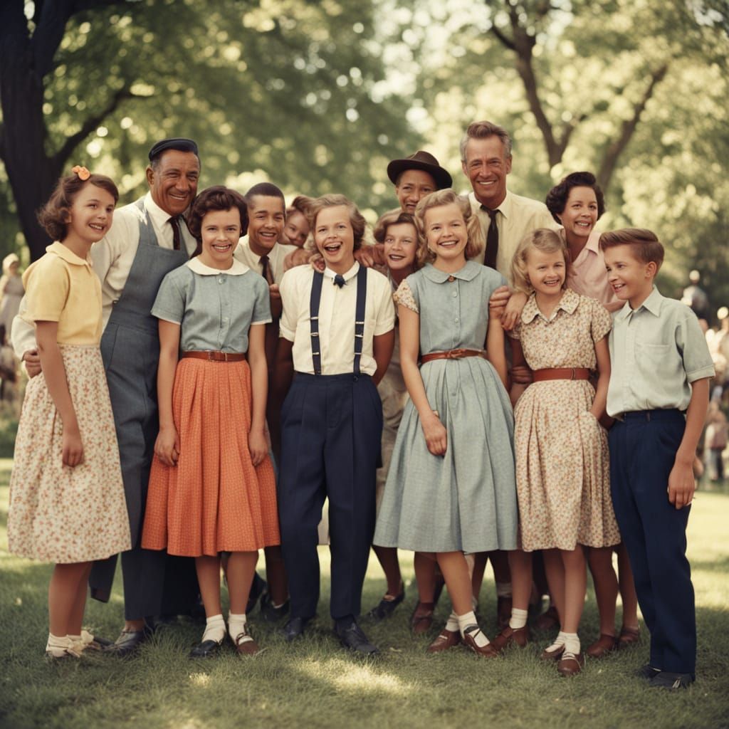 1950s colour faded photograph 