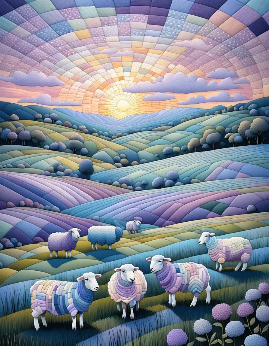 Sheeps on a field  by @Evipls