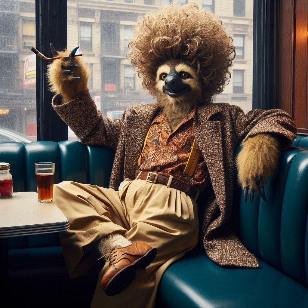 Michael Slothchards as Slothsmo Kramer, from Seinfeld