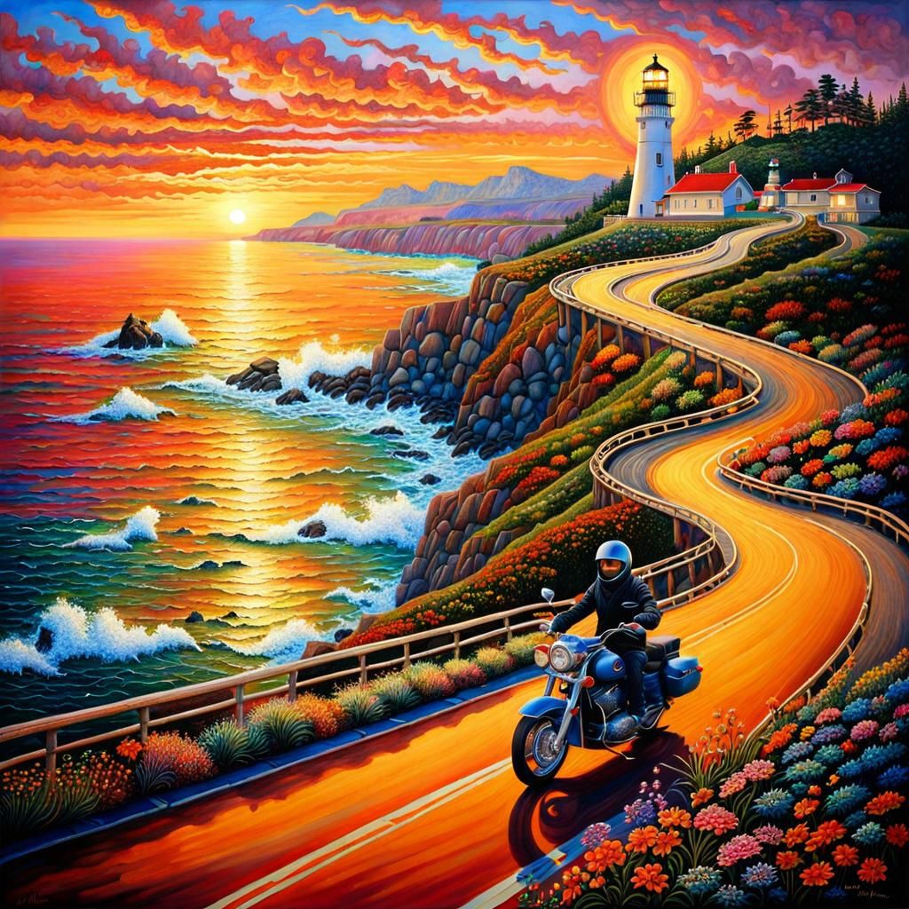 Traveling light. Road trip in a motorcycle  by @Tiny Pearl Cat