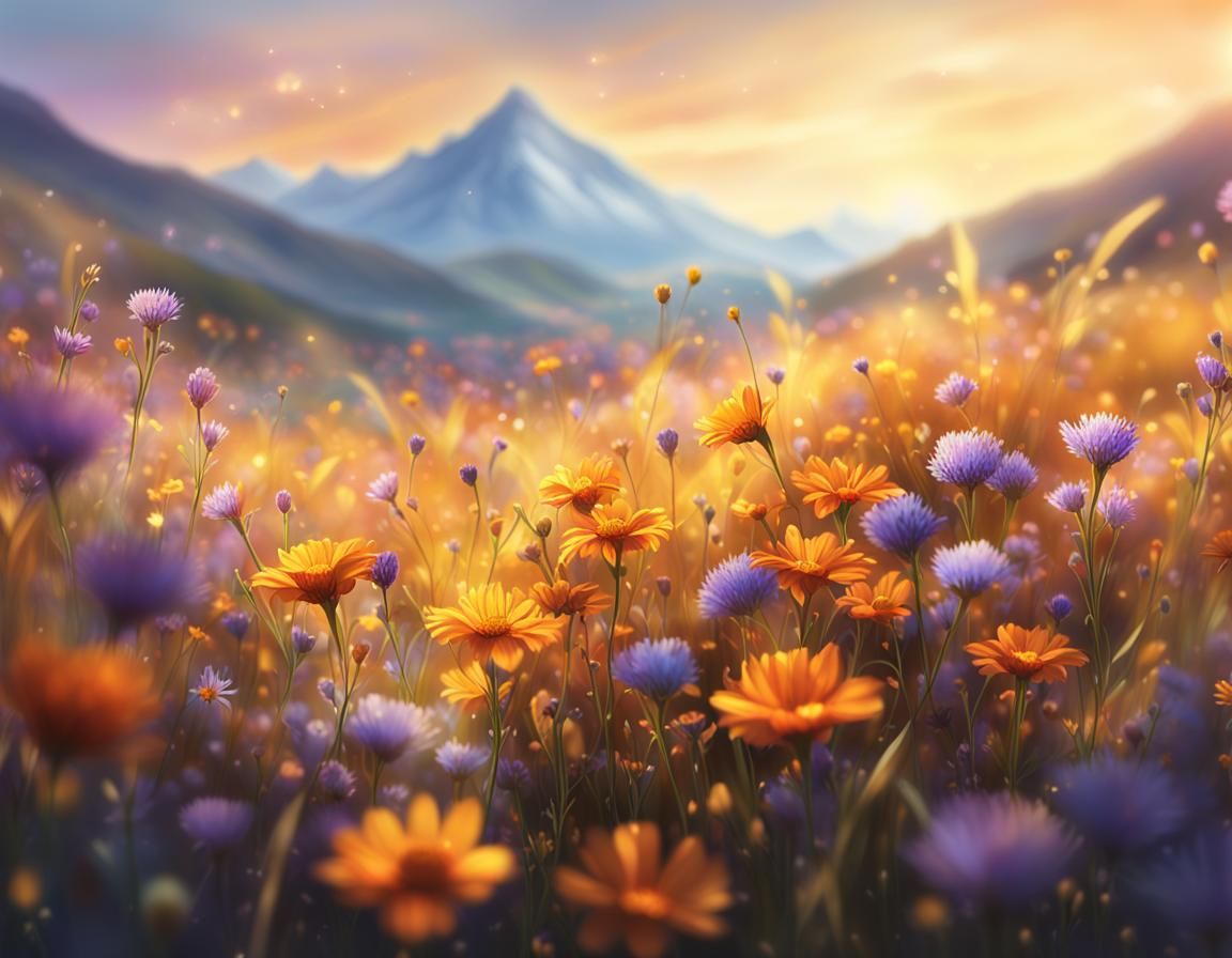 Soft Bokeh Wildflower Landscape