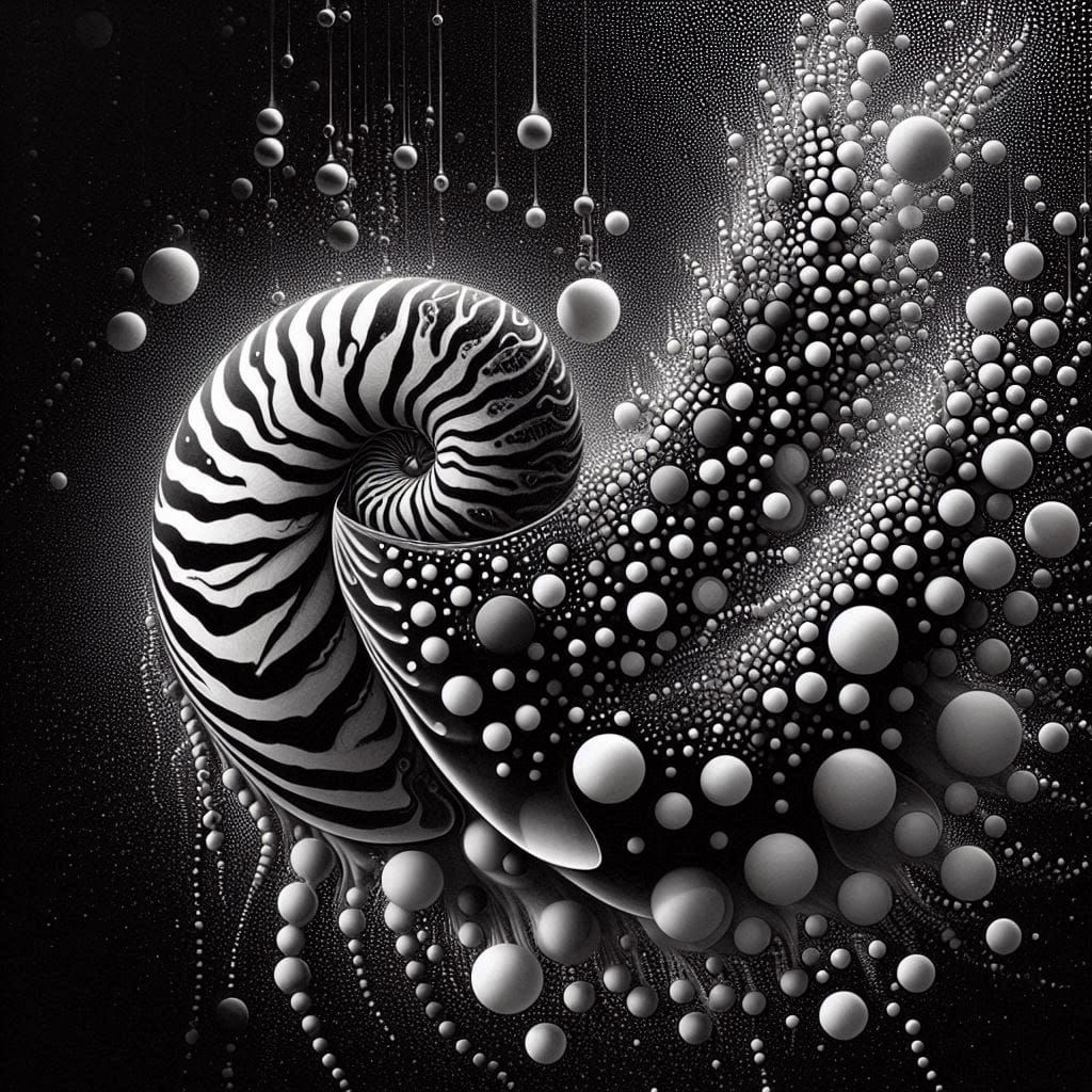 Abstract polka dotted nautalis