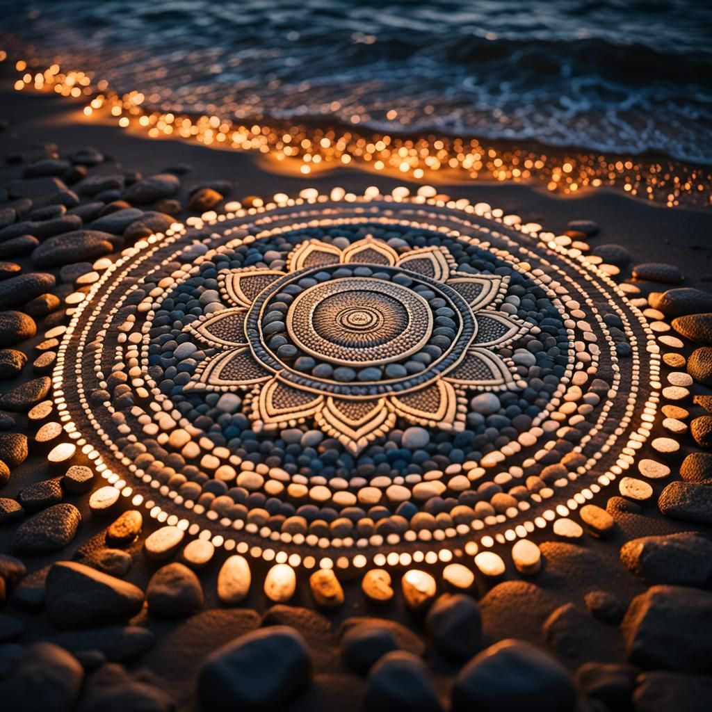 Cobblestone mandala  by @Thibedusud