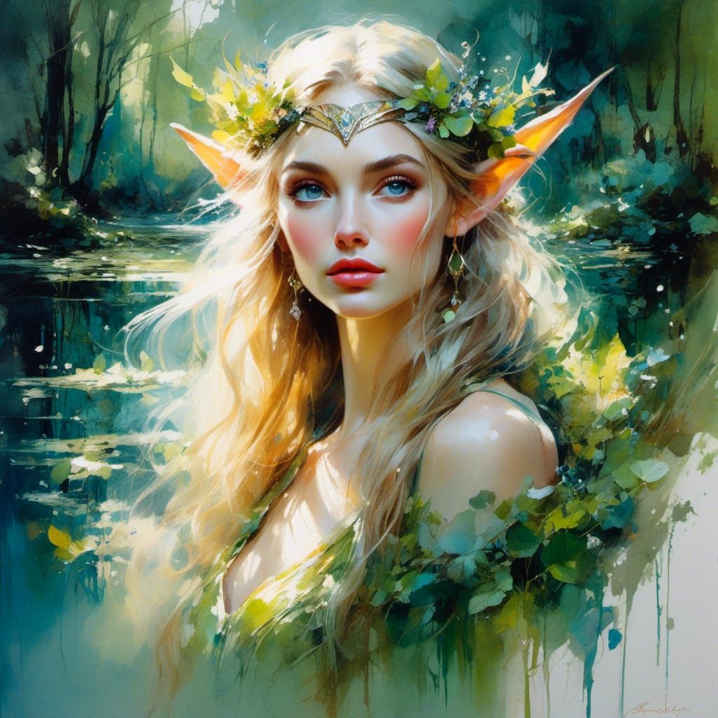 <lora:Elf Style 2:1.0>  lovely Elf woman,