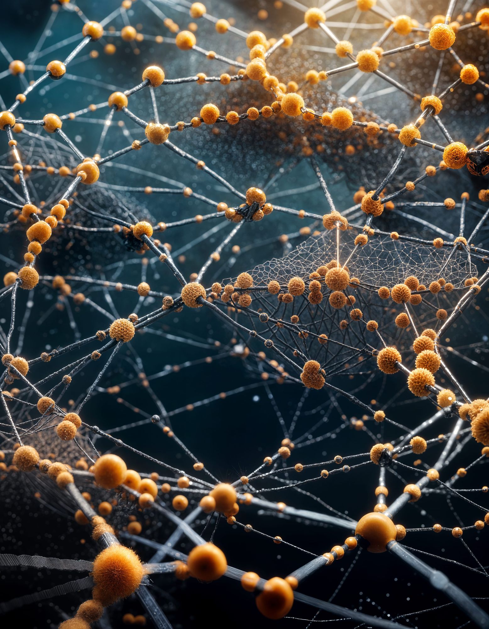 <lora:Masterpiece:1.0> A piece of composite material composed of carbon nanotubes in a polimer matrix, creating a percolation network.