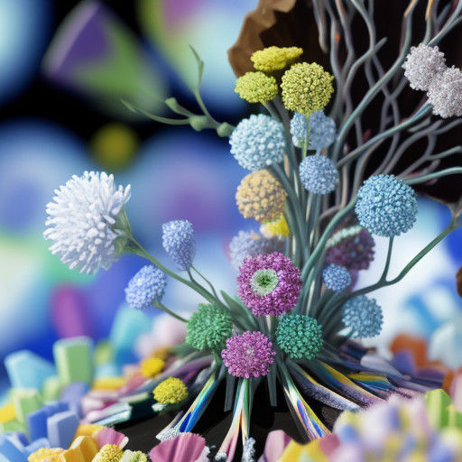 Vibrant Microcosmic Garden Blooms in Depth