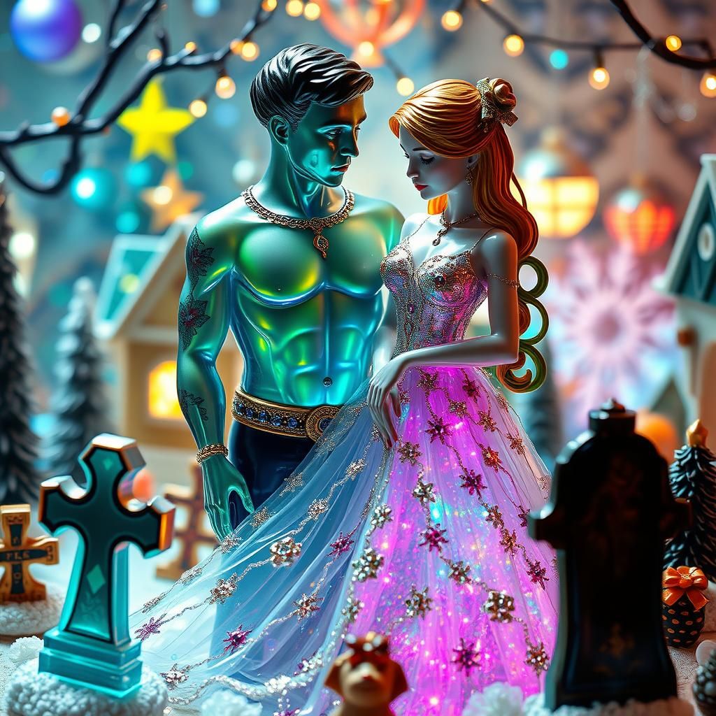 Enameled Glass Figurines: Thanksgiving in Baroque Style