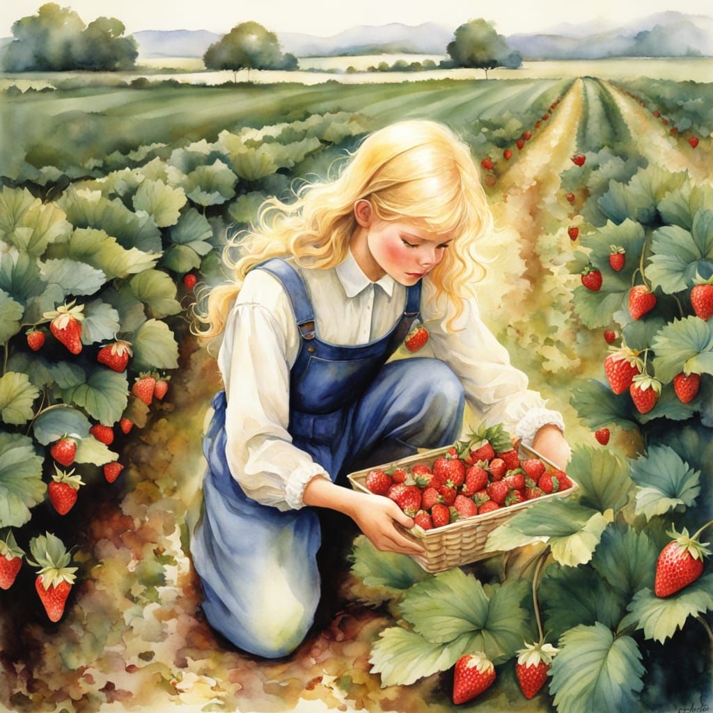 Strawberry picking on farm age 11. Paid $3.11 for 10hours work.. thought I was rich! 😂  by @TravellerUK