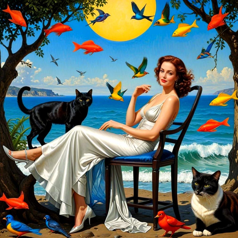 Elegant Charismatic Woman in Vibrant Attire