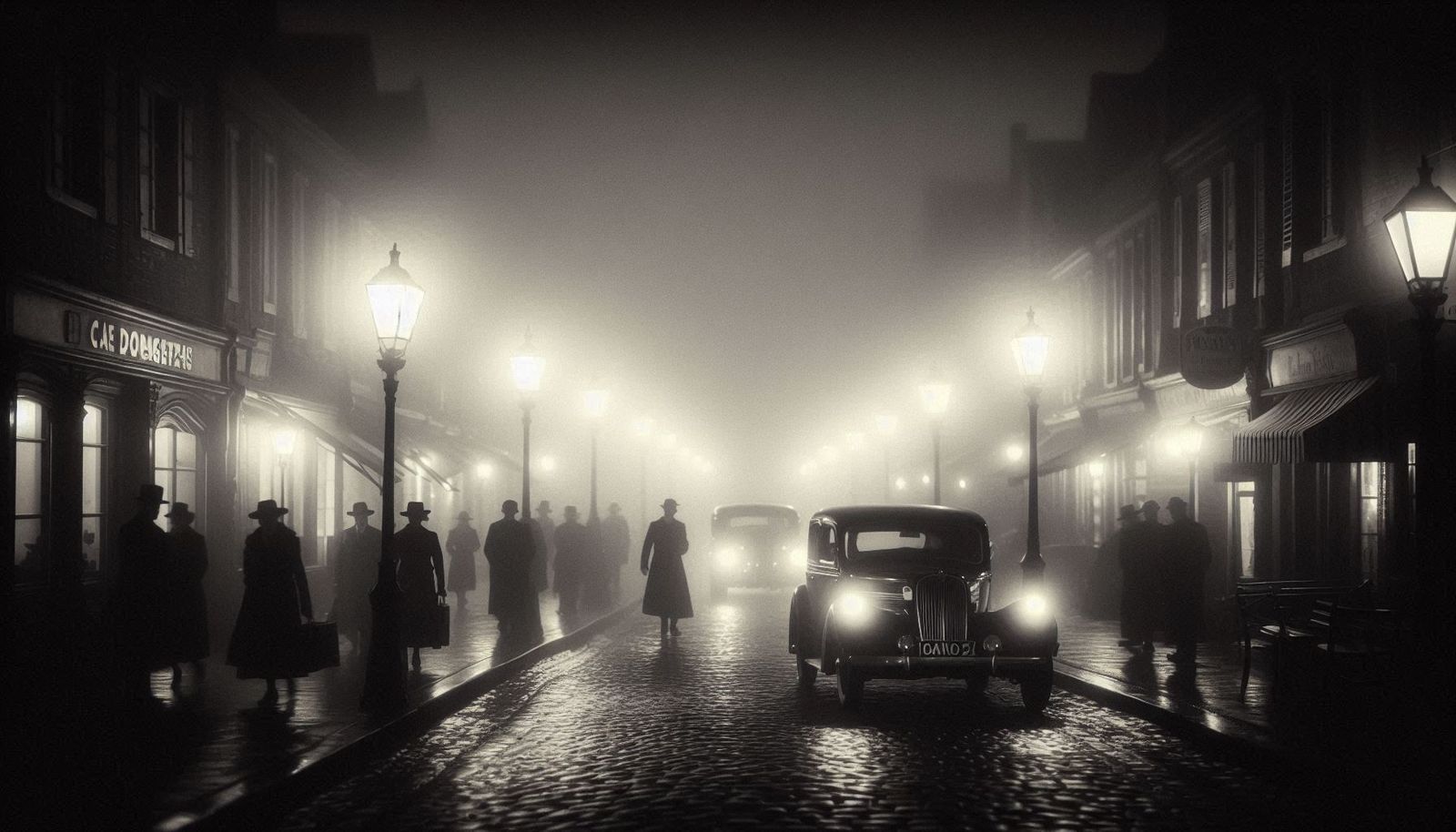 Foggy night in the town