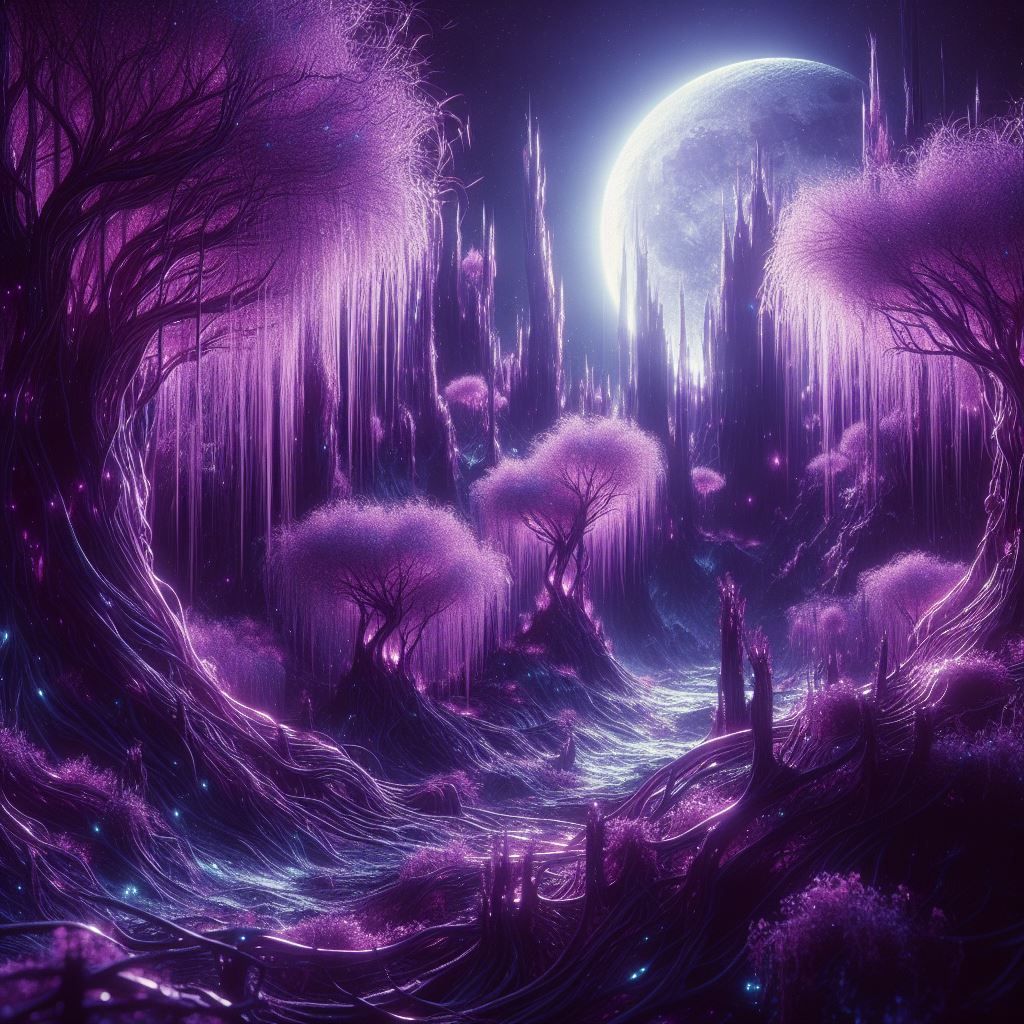 Purple fantasy scape