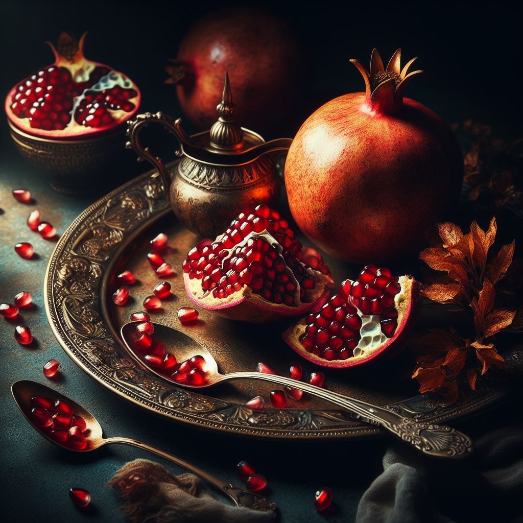 Pomegranate, dark and moody