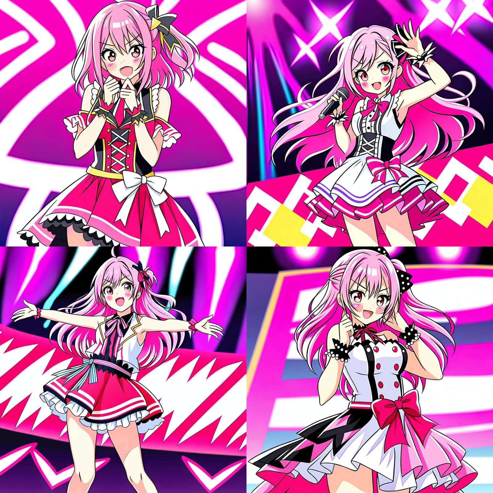 Anime idol with pink hair