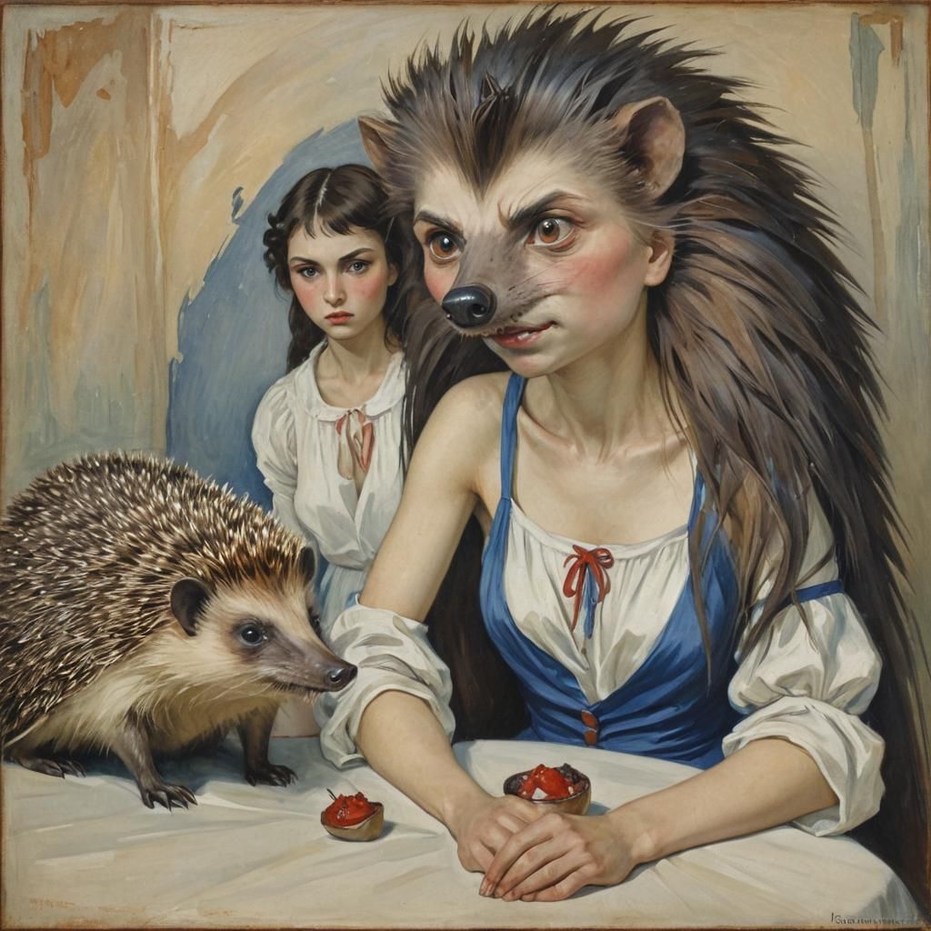 Beautiful young vampire and angry giant hedgehog By Zinaida ...