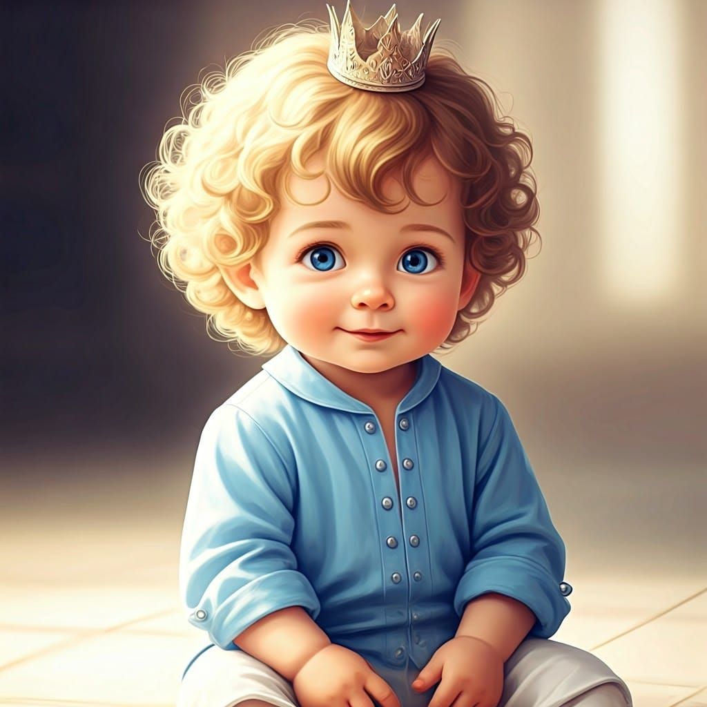 Charming Portrait of a Two-Year-Old Prince