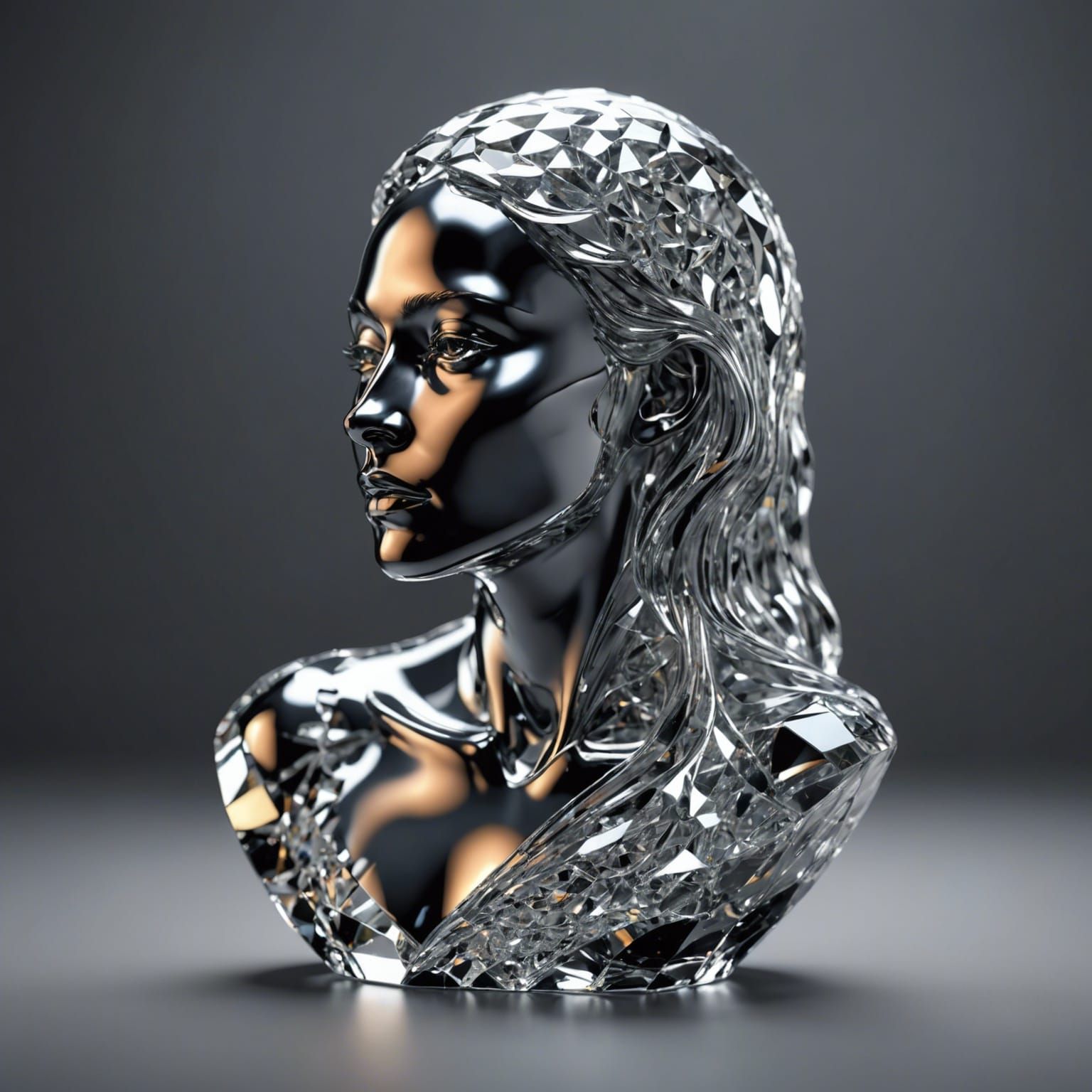 A realistic sculpture of an etherial beauty, made of (((lead...