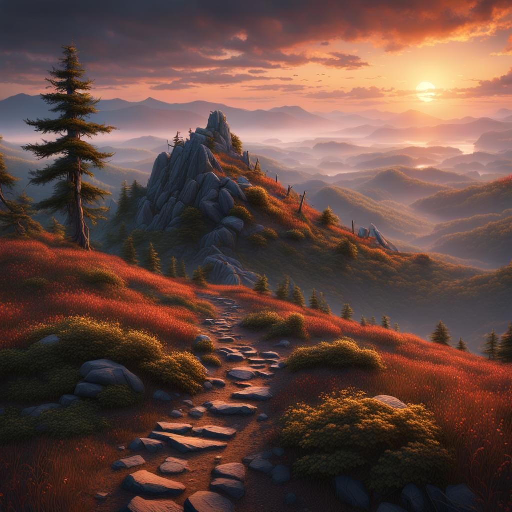 Appalachian trail at sunset  by @Tim Collins