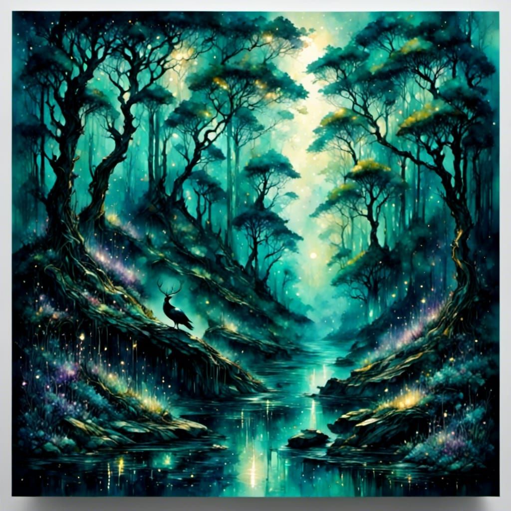 stream through the magical forest  by @whiterose