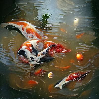 Koi Fish in a Pond