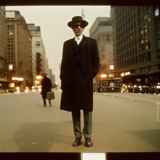 1960s street style photo of a salesman in Soho New York