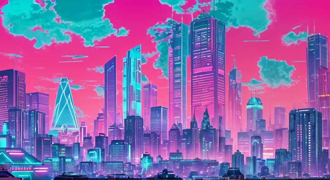 Abstract Futuristic City Skyline V2 (custom model still WIP)  by @The gooselord