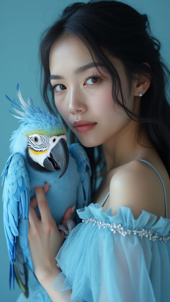  close-up of face and shoulder , hight fashion editorial of attractive european woman mit langen schwarzen lockigem Haar, die Augen sind ges...