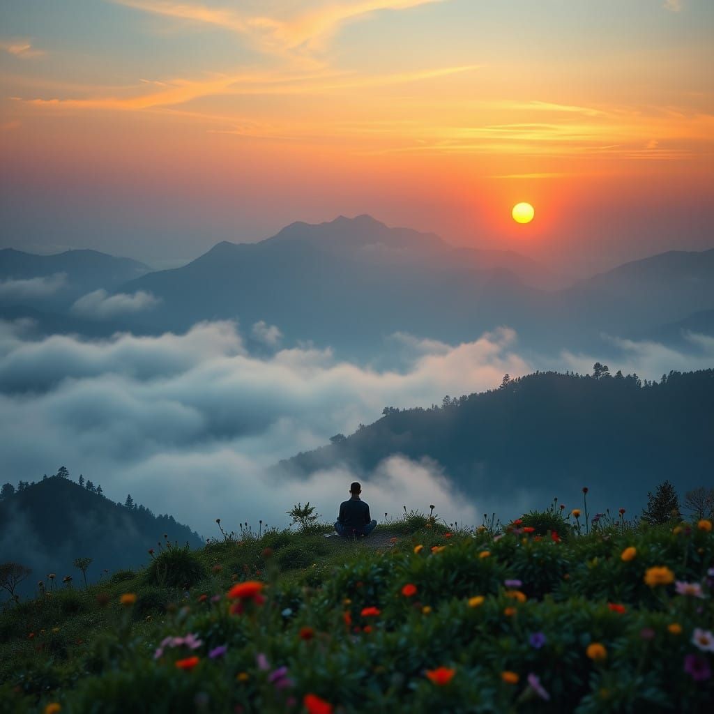 Ethereal Zen Landscape at Dawn