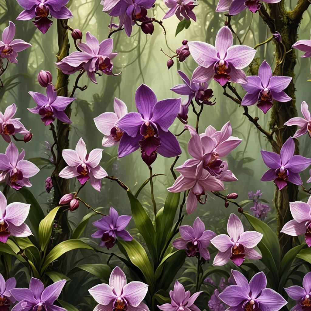 Orchids - AI Generated Artwork - NightCafe Creator