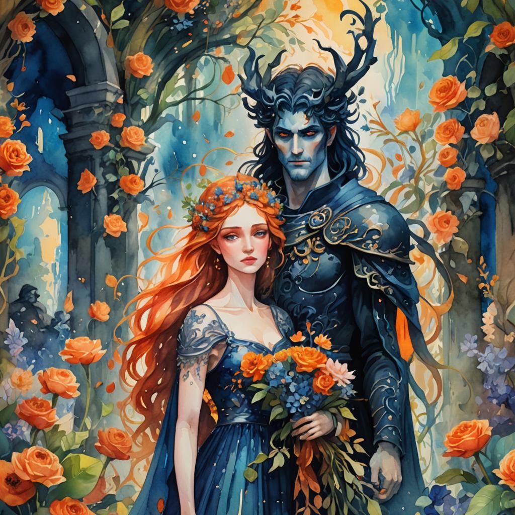 hades and persephone   by @Pukinette