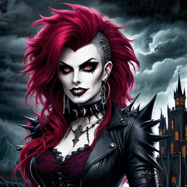 "Queen of the Night: Gothipunk Vampires + Beautiful Storms (SD1.5 LoRAs)