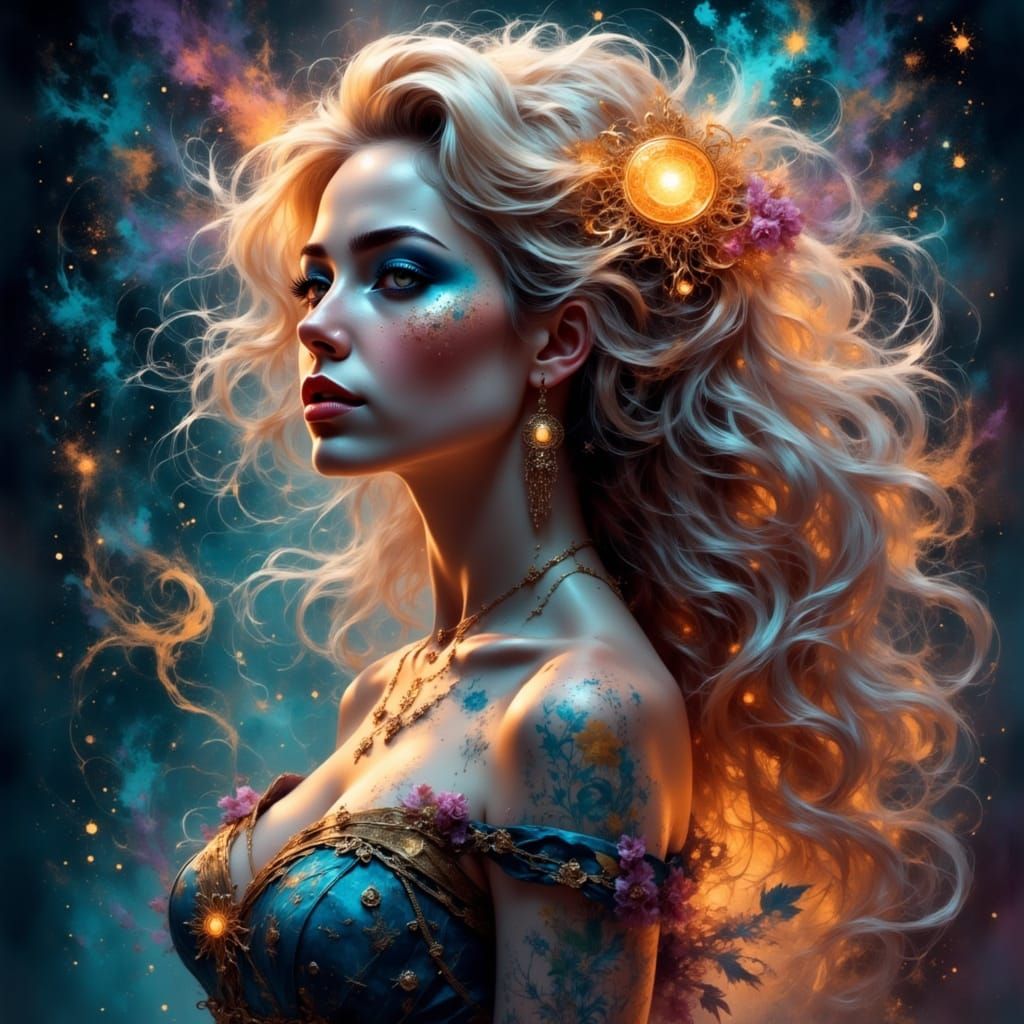 Ethereal Star Gown Dreamscape in Fantasy Style