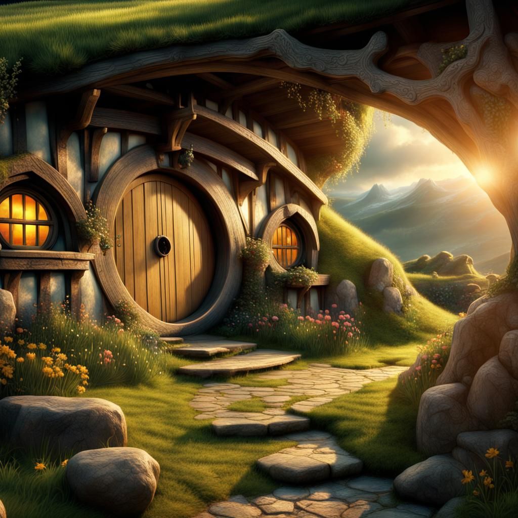 Hobbit Hole - AI Generated Artwork - NightCafe Creator