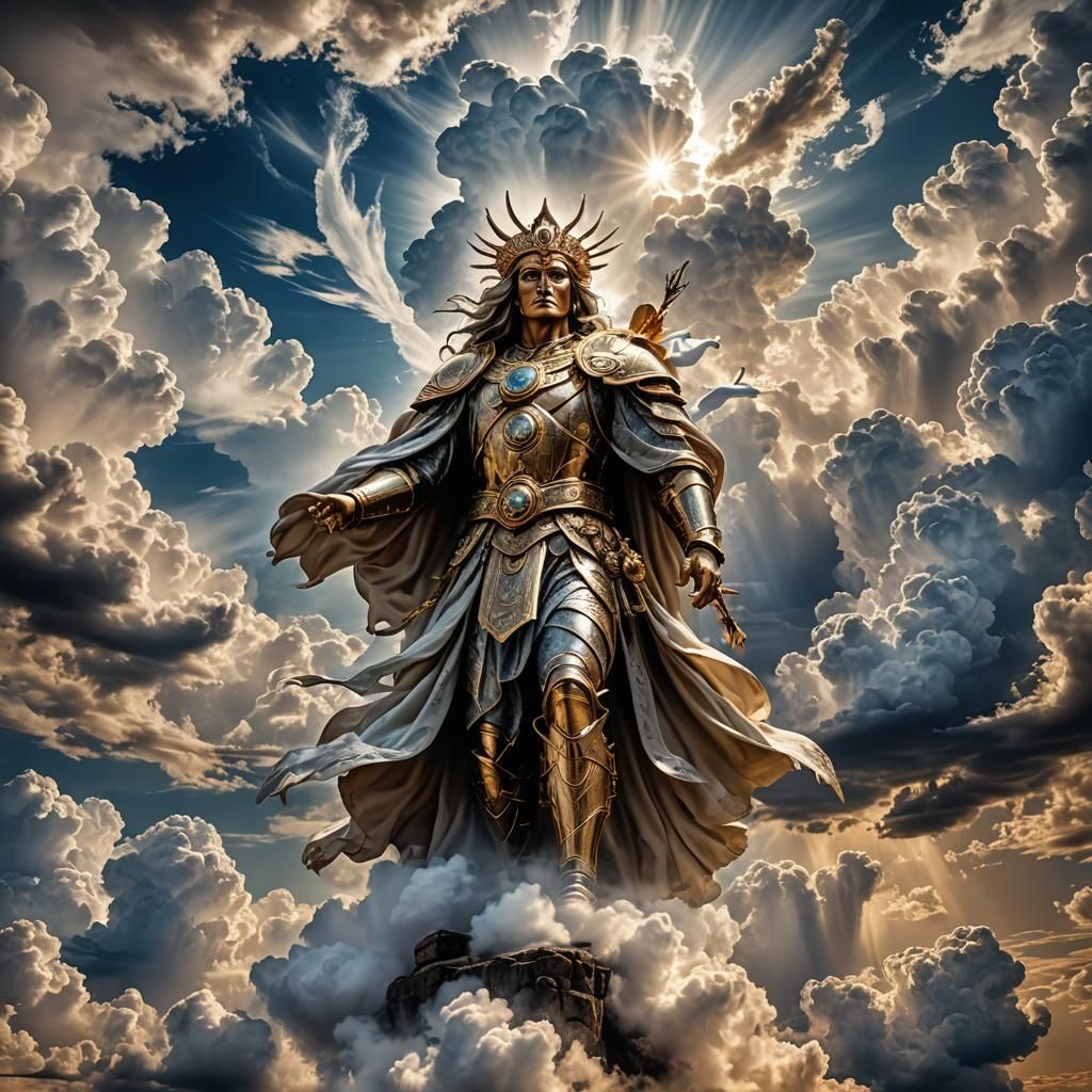 The Lady Great Spirit in the sky, billowy clouds, God of Ear...