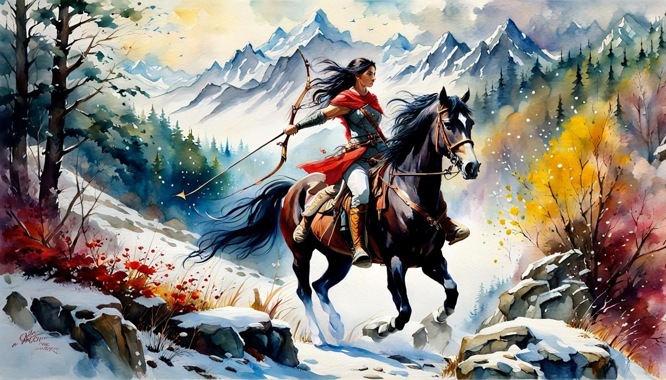 Warrior Woman on Horse 3