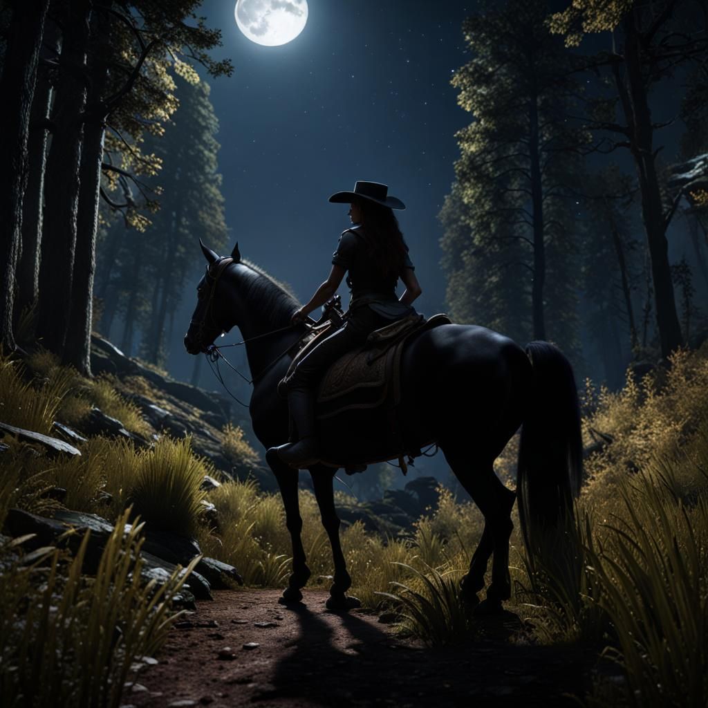 Moonlit cowgirl