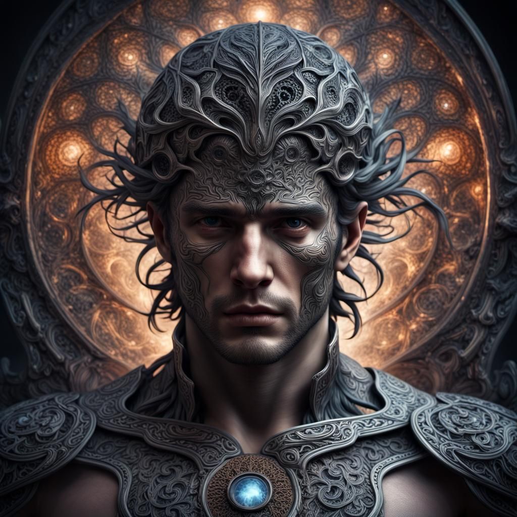 Fantasy man expanding consciousness