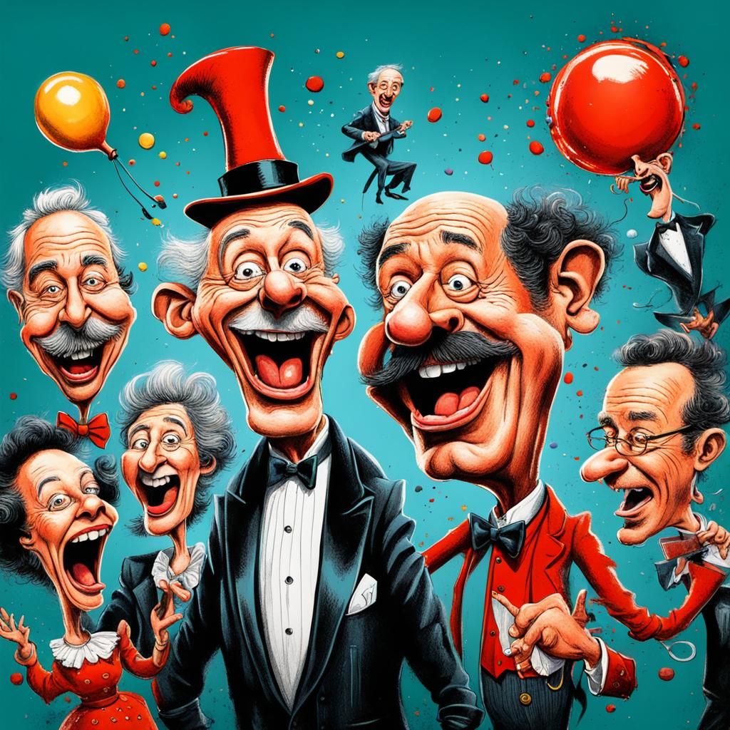 several funny characters, Albert Dubout style