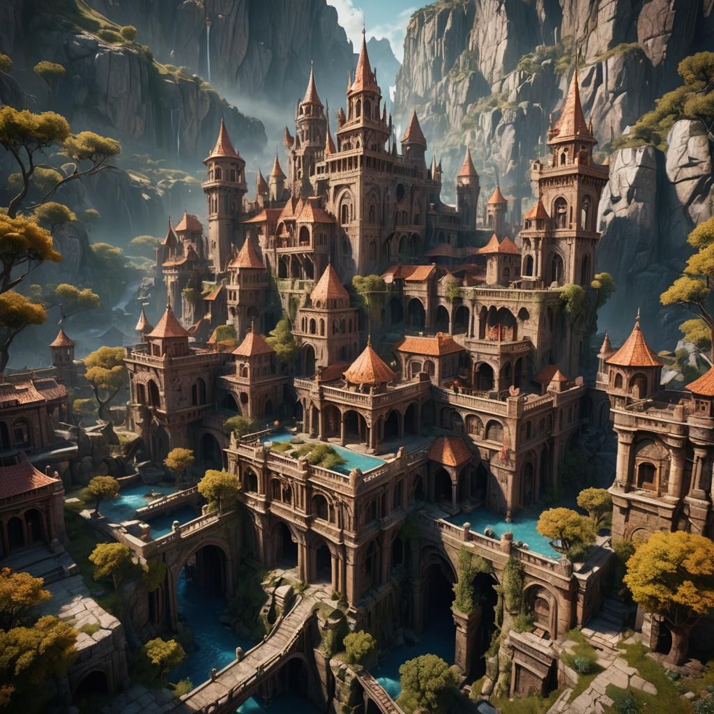 Fantastical Parting of the Red Sea in Detailed Painting