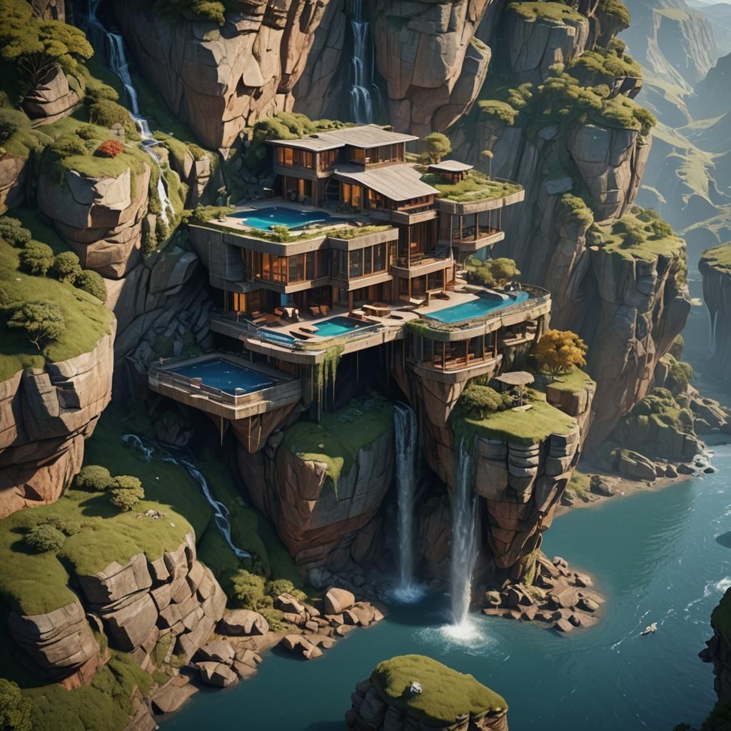 A stunning scene of an incredible impossible architecturally...