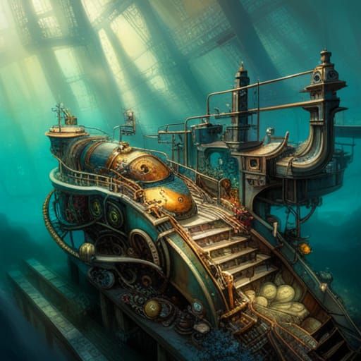 Underwater Steampunk - AI Generated Artwork - NightCafe Creator