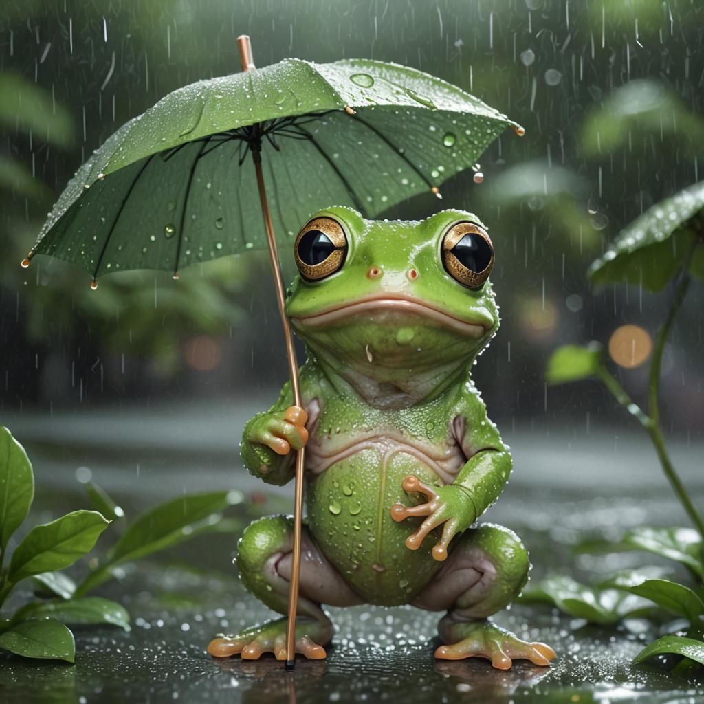 green frog  by @SleepySnow