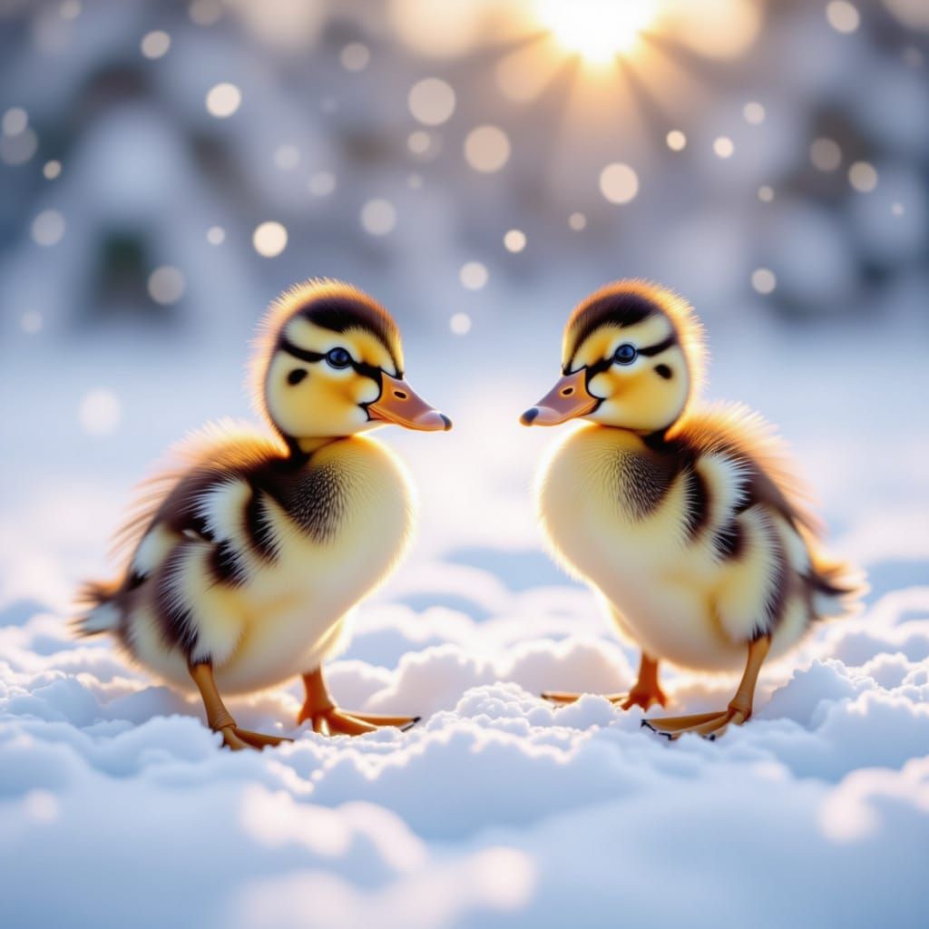 cute baby ducks playing in the snow <lora:Cute Baby Ducks:1.0>